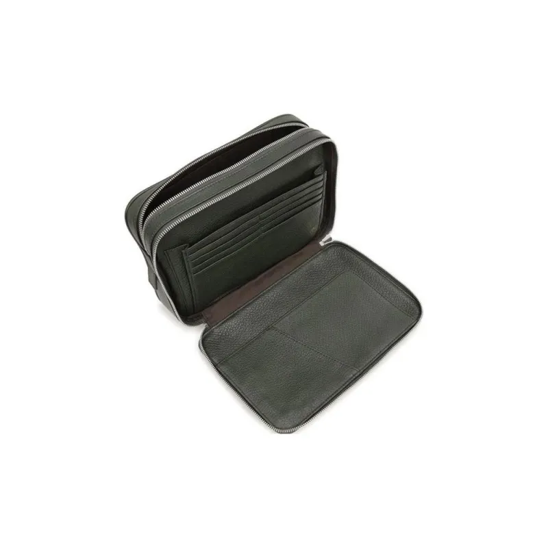 BALLY Genuine Leather Wallet Men's Dark Green-3