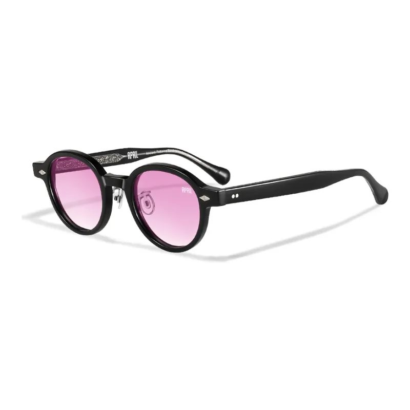 APRIL Plate Frame Round Sunglasses With Polarized Lenses Unisex-37