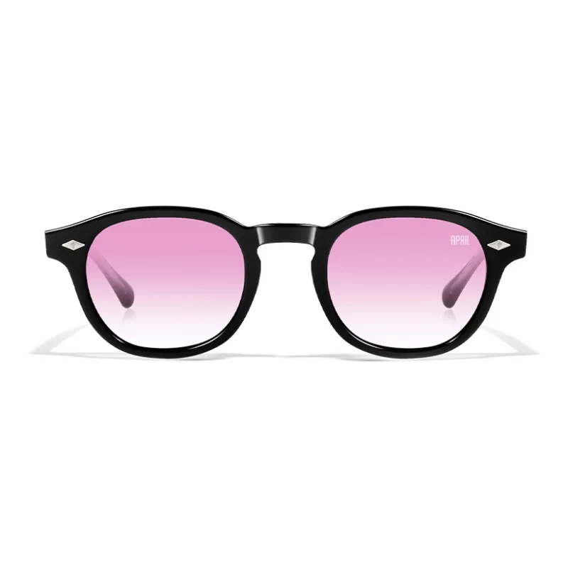 APRIL Plate Frame Round Sunglasses With Polarized Lenses Unisex-1