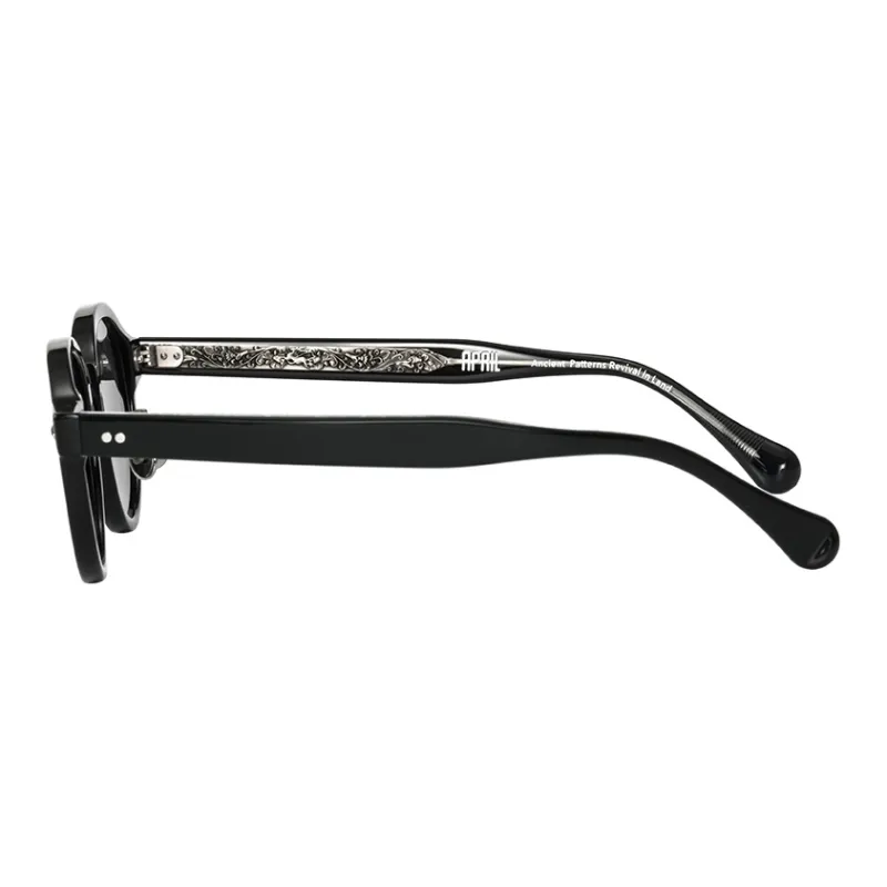 APRIL Plate Frame Round Sunglasses With Polarized Lenses Unisex-3