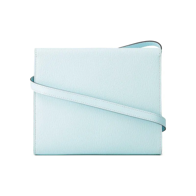 HERMES Clic Mysore Goat Skin Crossbody Bag, Shoulder Bag Women's T0 Bleu Brume Dusty Blue-4