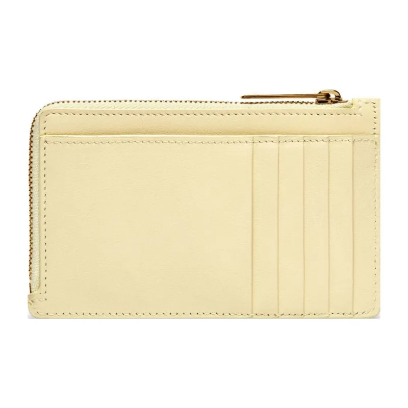 Balenciaga Smooth Calf Leather Card Holder Women's Light Yellow-1