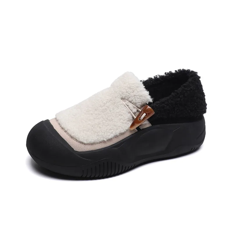 Mulinsen Women's Casual Shoes Women's Low Top Beige Black/Brown Apricot-2