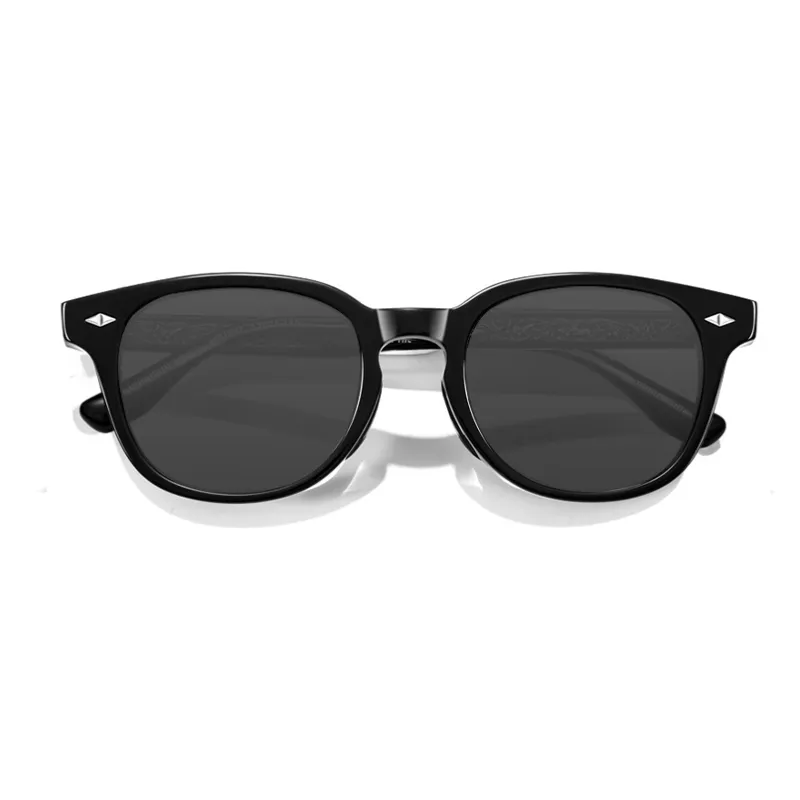 APRIL Plate Frame Round Sunglasses With Polarized Lenses Unisex-2