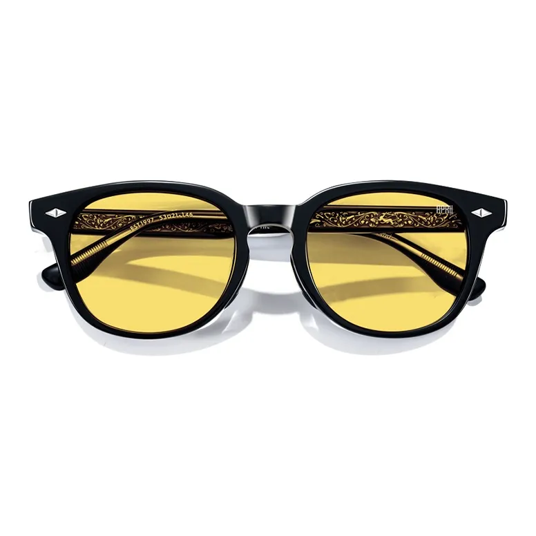 APRIL Plate Frame Round Sunglasses With Polarized Lenses Unisex-43