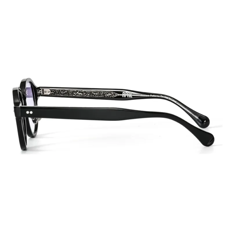 APRIL Plate Frame Round Sunglasses With Polarized Lenses Unisex-35