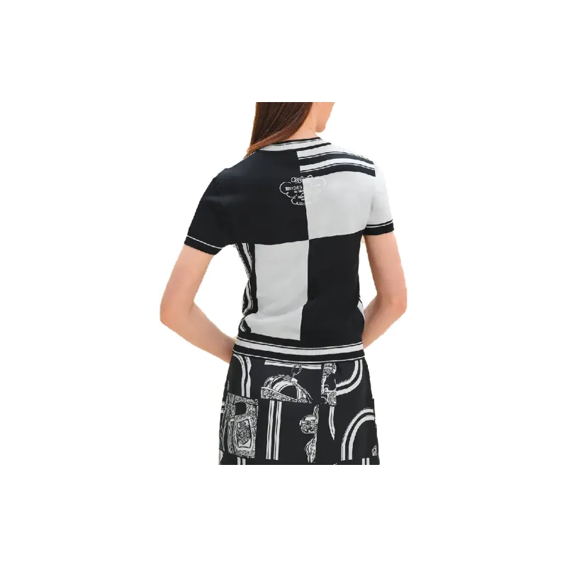 HERMES T Shirt Women's Black White-1
