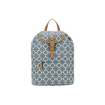 PRADA Recycled Nylon Backpack Women's Blue & Multicolor