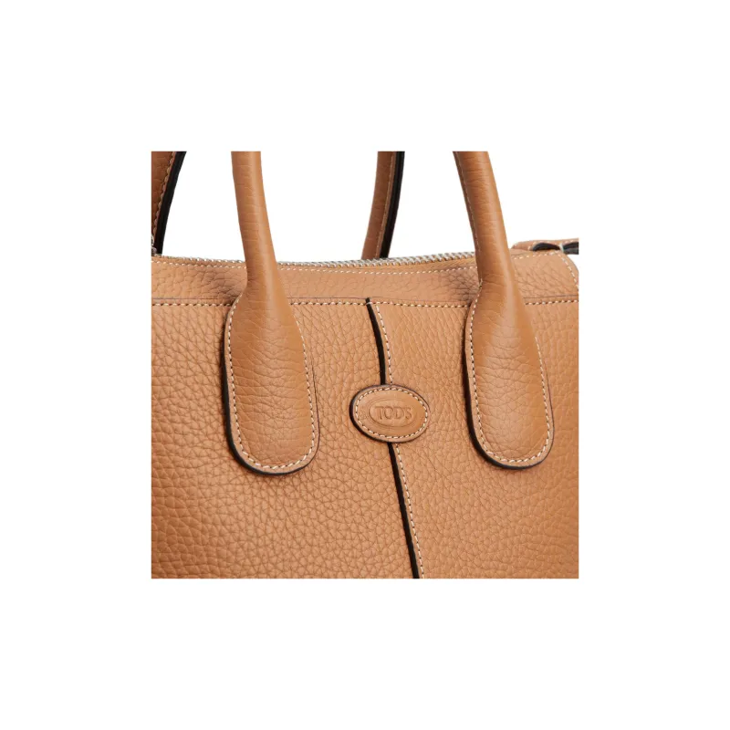 TOD'S Cow Leather Shopping Bags Mini Women's Brown-4