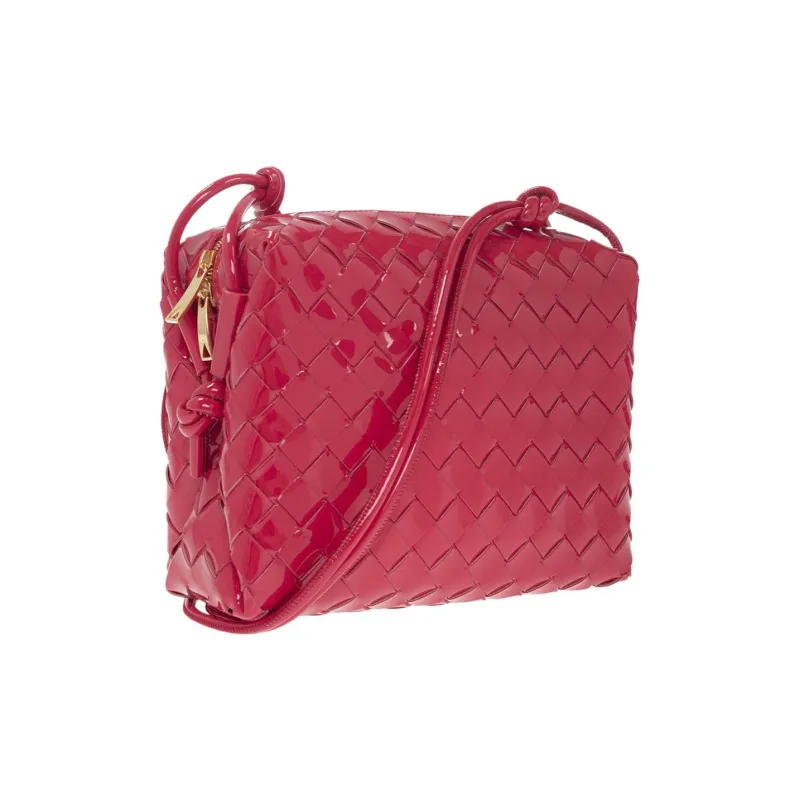 Bottega Veneta LOOP Patent Leather Lambskin Crossbody Bag Shoulder Bag Women's Pink-1