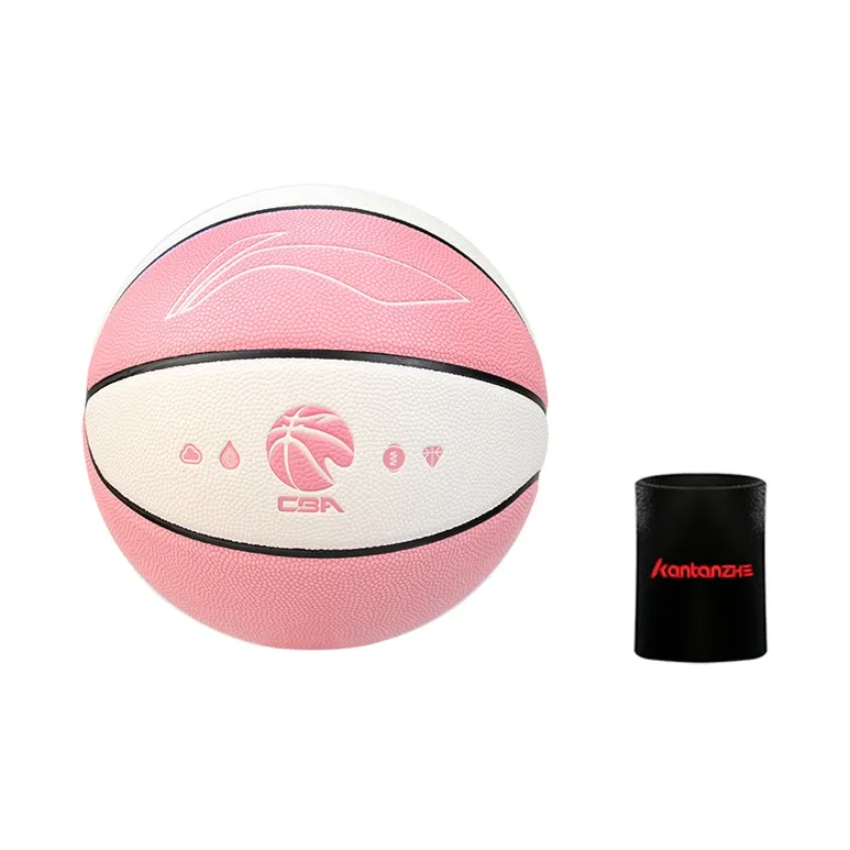 LiNing PU Basketball Pink White Size 7 Training Unisex-11