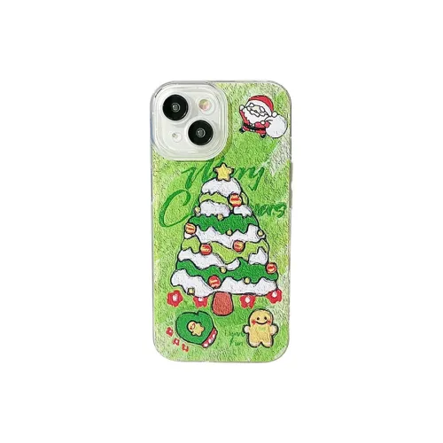 US8ACC Silicone Material Christmas Tree Phone Cases IPhone13/14/15/Pro/Ma Refreshing