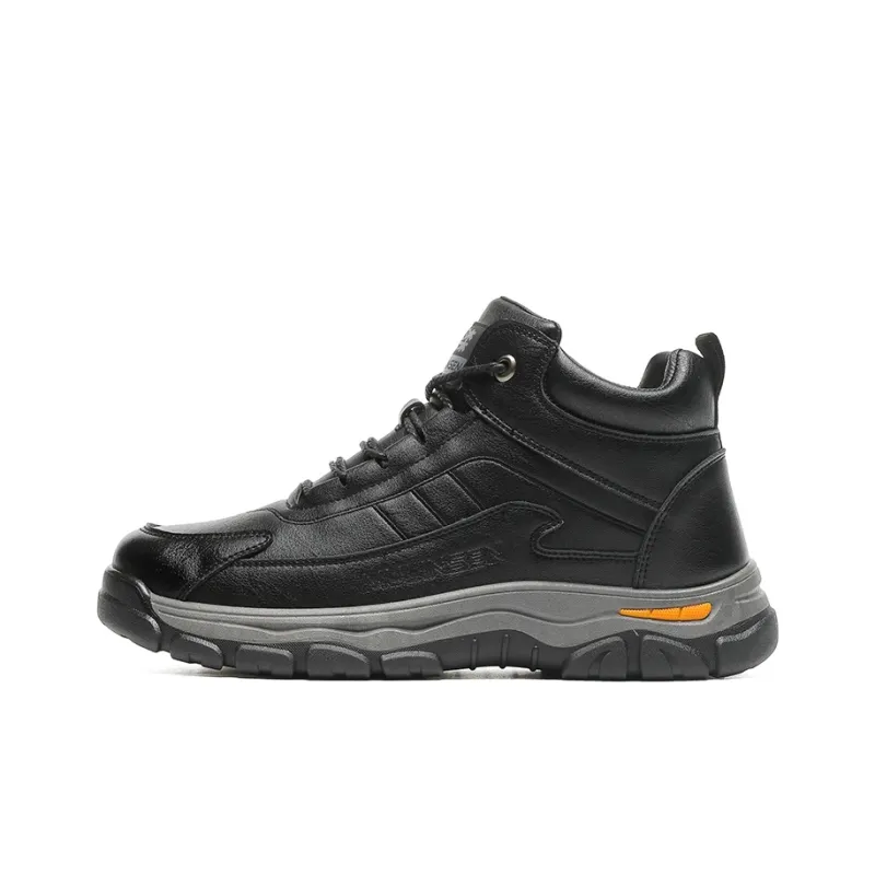 Mulinsen MULINSEN Quick Dry Support Impact-Resistant Height Increasing Warm Rebound Mid-Top Casual Shoes Men's Black-0