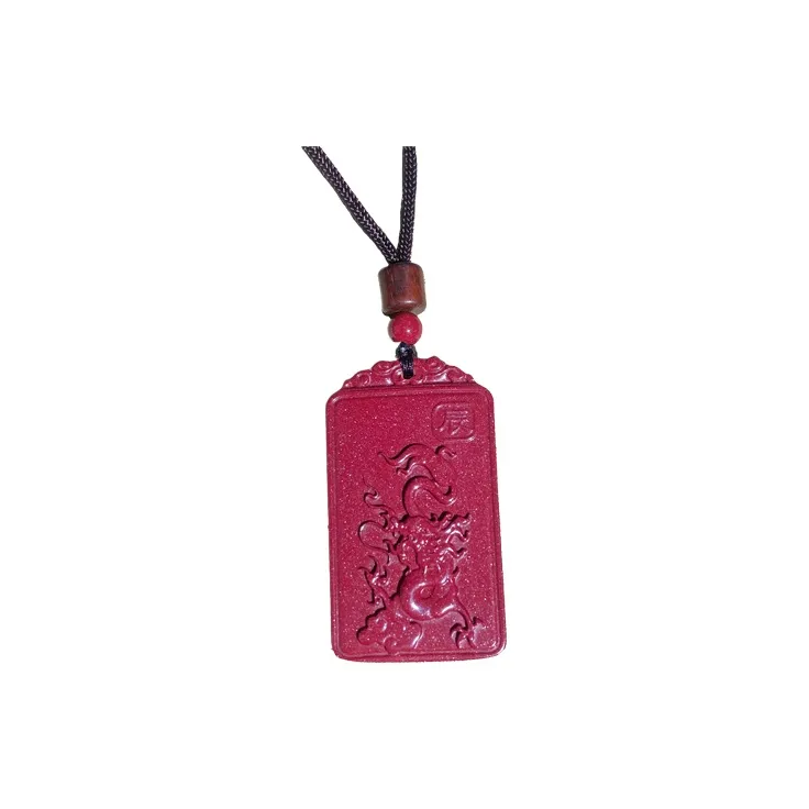 Carp Crystals Reconstructed Cinnabar Jade Necklaces Unisex-1