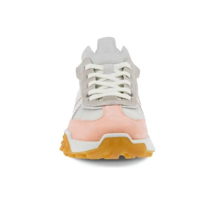 Ecco Low Top Casual Shoes Women's White Pink-3