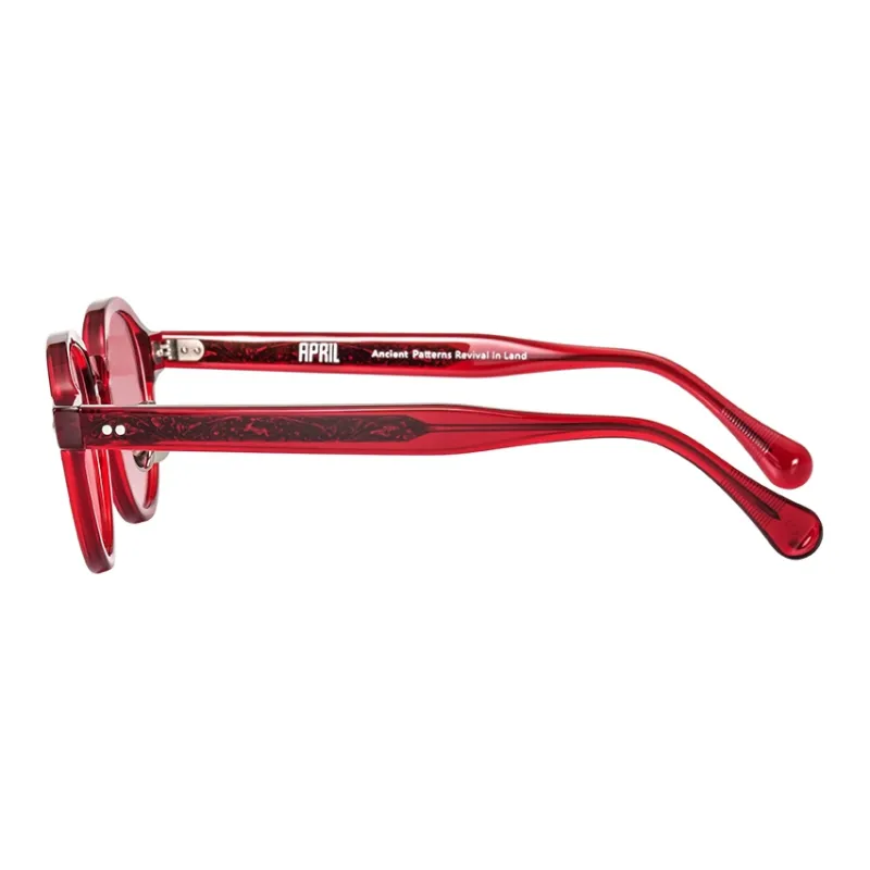 APRIL Plate Frame Round Sunglasses With Polarized Lenses Unisex-30