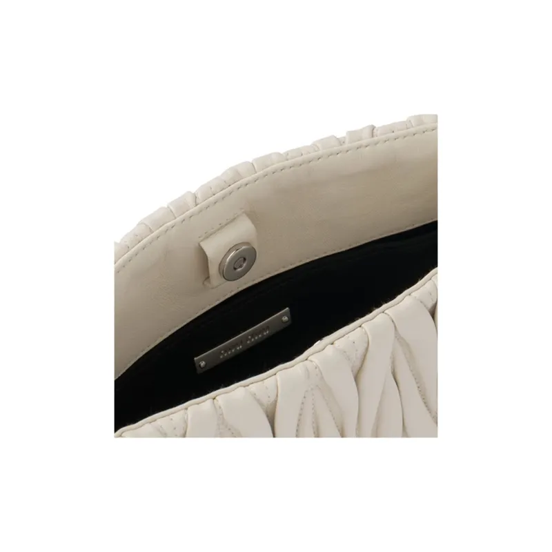 MIU MIU Leather Crossbody Bag, Shoulder Bag Women's White-3