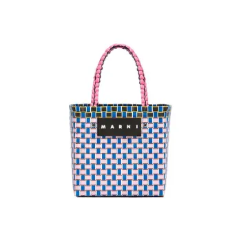 MARNI Basket Series Plastic Tote Bag Shopping Bag Handbag Small Size Women's Blue Pink