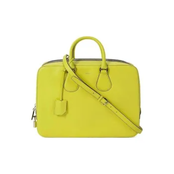 BALLY Genuine Leather Shoulder Bag, Crossbody Bag, Handbag Women's Yellow Green