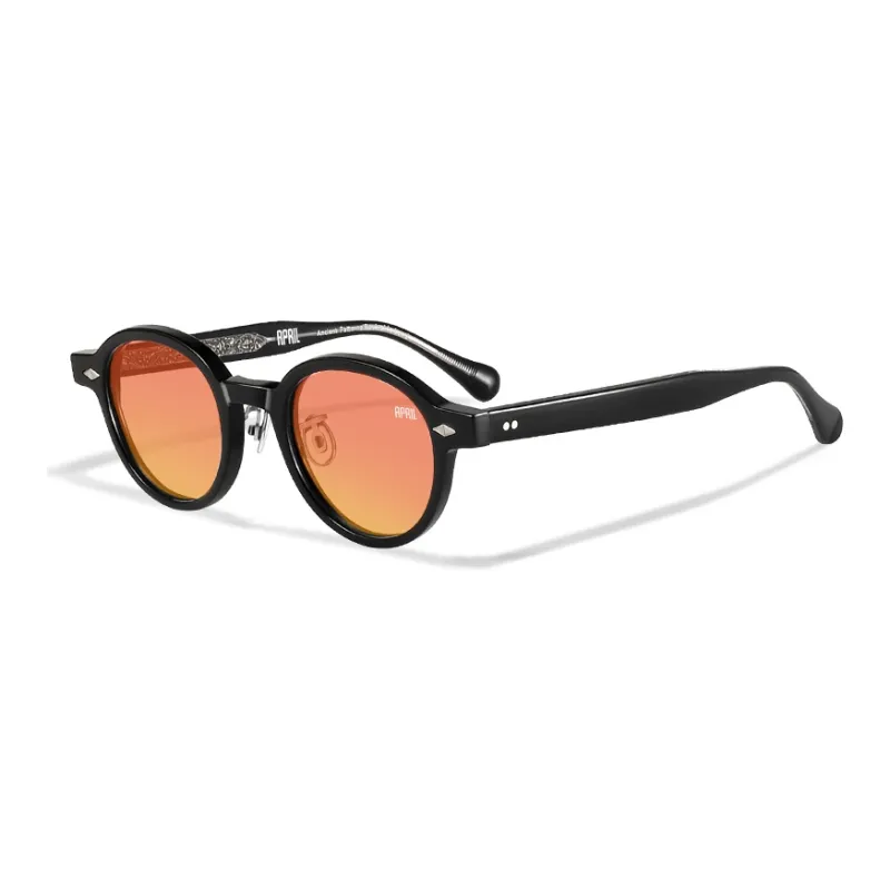 APRIL Plate Frame Round Sunglasses With Polarized Lenses Unisex-42