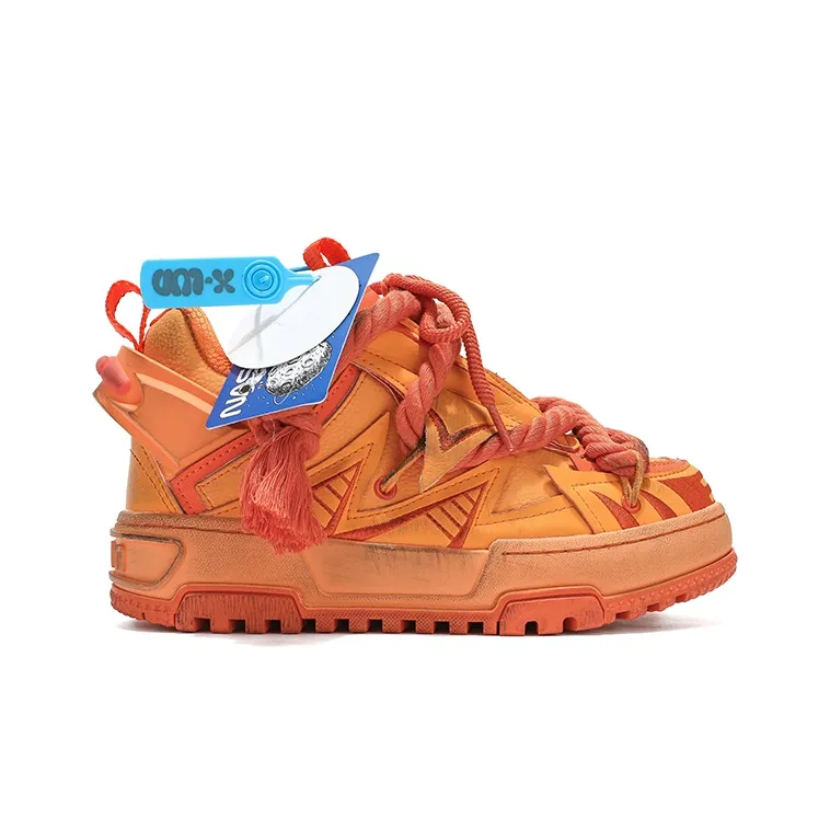 X·LUN Skateboard Shoes Unisex Mid Top Dark Orange-3
