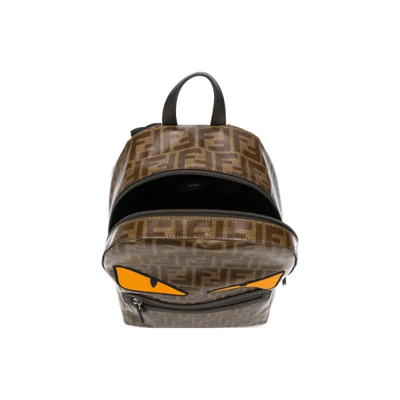 FENDI Genuine Leather Backpack Kids' Brown-2