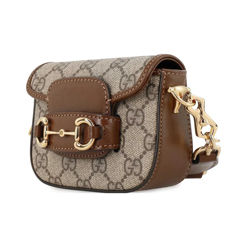 GUCCI Horsebit 1955 Monogram Strap Wallet Crossbody Bag Women's-3
