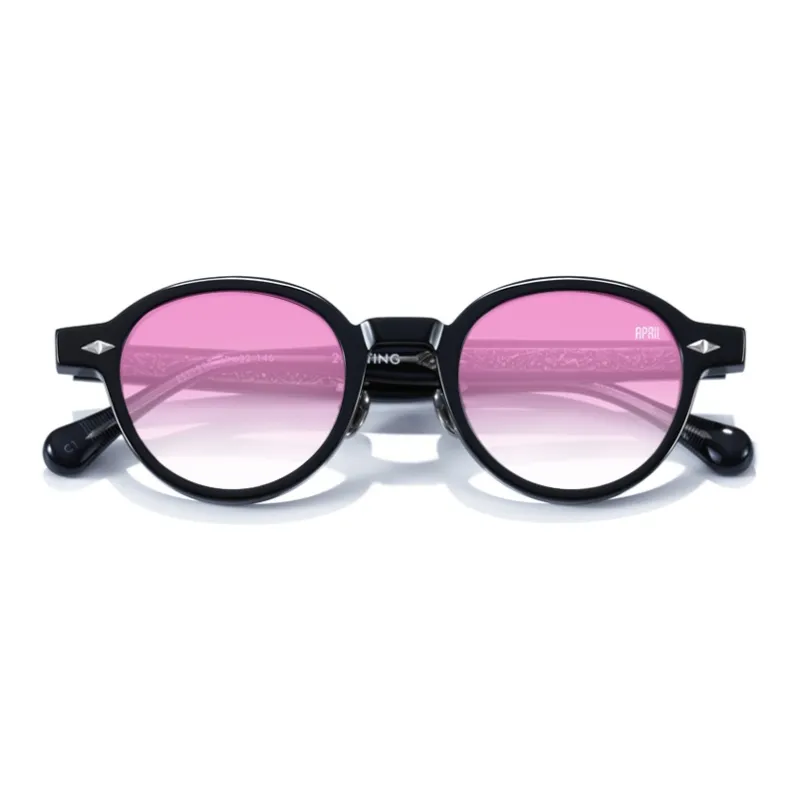APRIL Plate Frame Round Sunglasses With Polarized Lenses Unisex-39