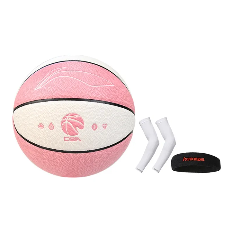 LiNing PU Basketball Pink White Size 7 Training Unisex-23