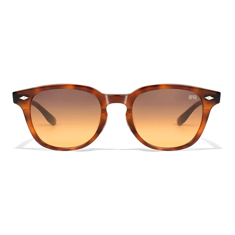APRIL Plate Frame Round Sunglasses With Polarized Lenses Unisex-7