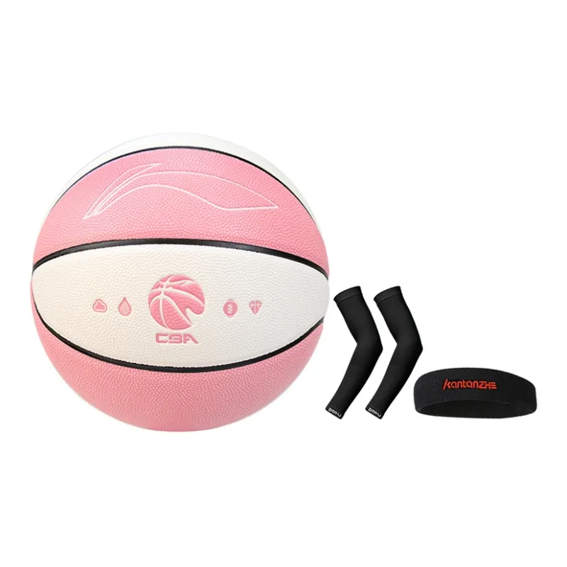 LiNing PU Basketball Pink White Size 7 Training Unisex-22