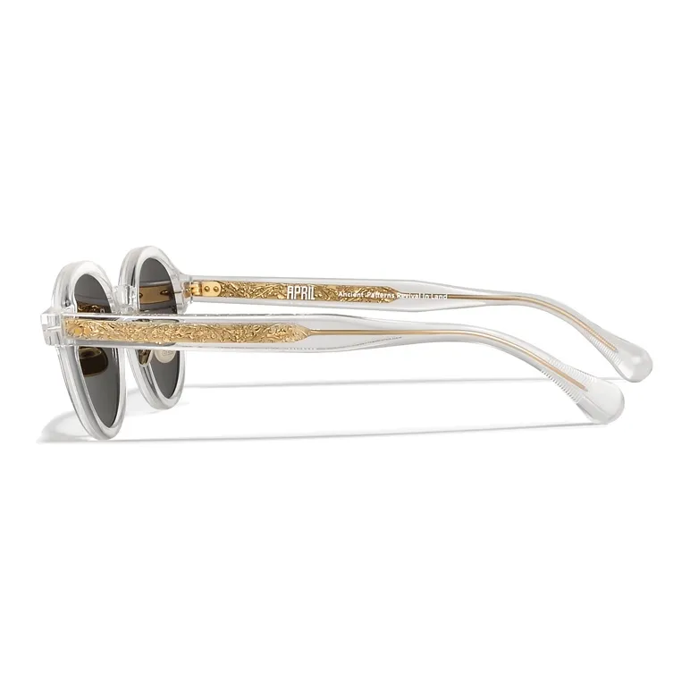 APRIL Plate Frame Round Sunglasses With Polarized Lenses Unisex-25