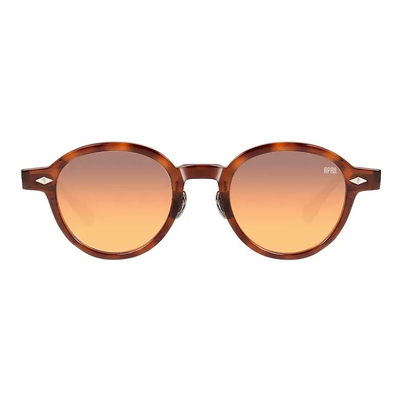 APRIL Plate Frame Round Sunglasses With Polarized Lenses Unisex-14