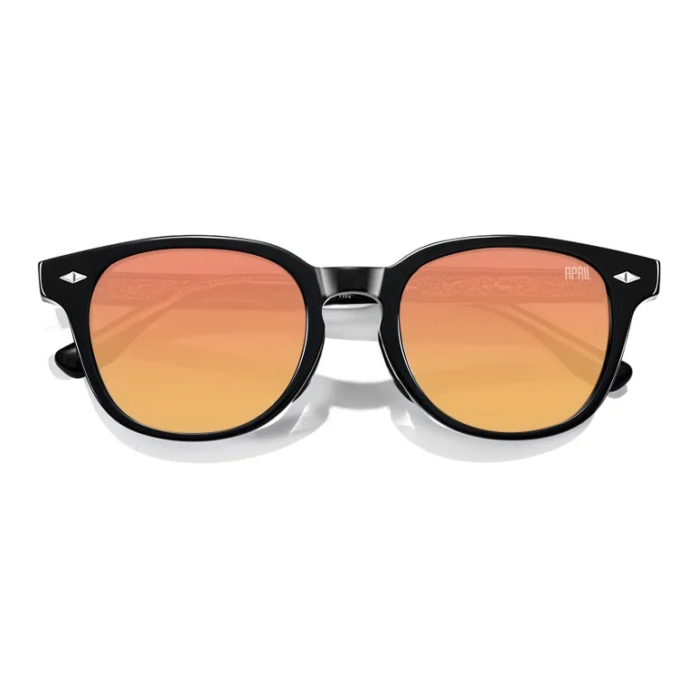 APRIL Plate Frame Round Sunglasses With Polarized Lenses Unisex-38