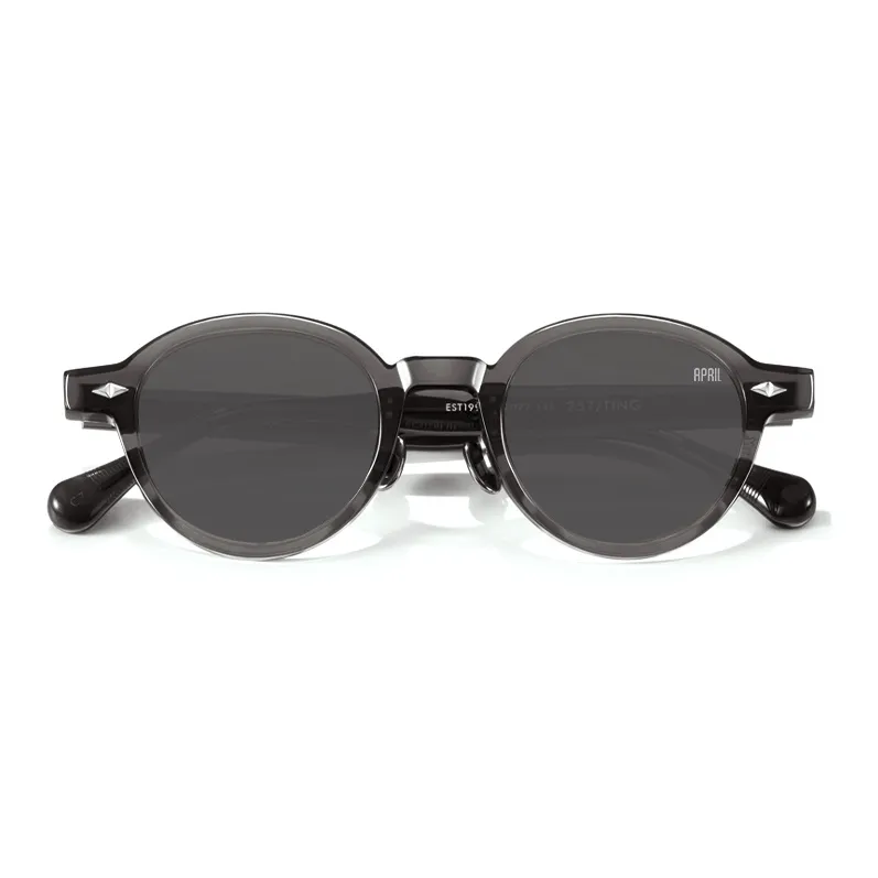 APRIL Plate Frame Round Sunglasses With Polarized Lenses Unisex-19