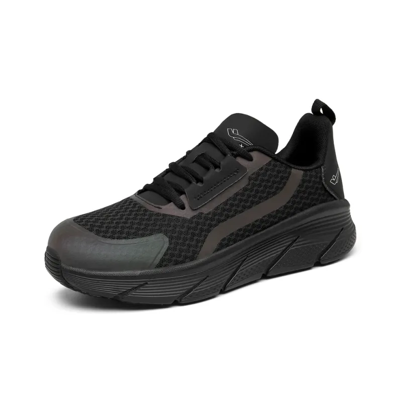 XPD Breathable Support Impact Resistant Mid Top Running Shoes Unisex Black-1