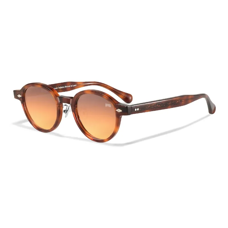 APRIL Plate Frame Round Sunglasses With Polarized Lenses Unisex-10