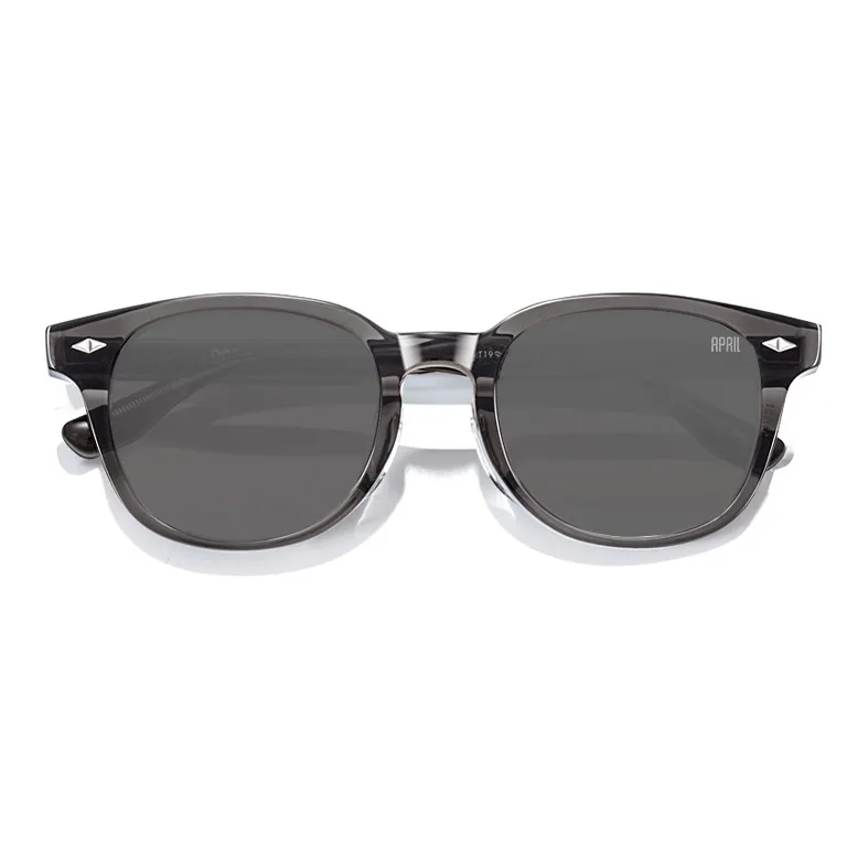 APRIL Plate Frame Round Sunglasses With Polarized Lenses Unisex-17