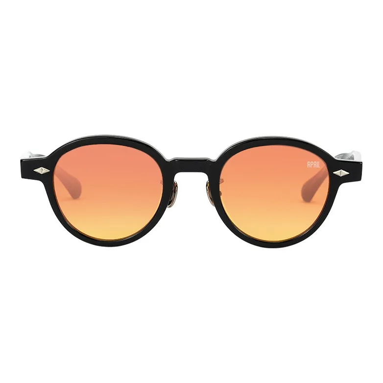 APRIL Plate Frame Round Sunglasses With Polarized Lenses Unisex-46