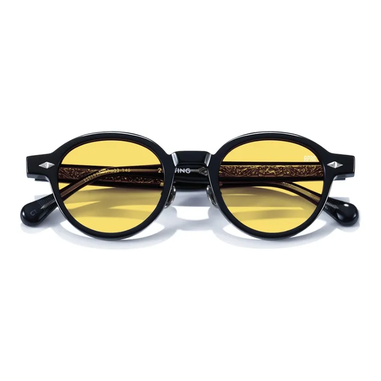 APRIL Plate Frame Round Sunglasses With Polarized Lenses Unisex-54