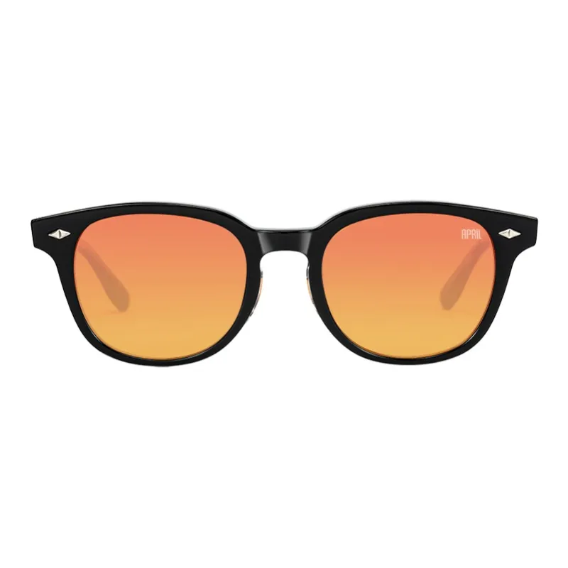 APRIL Plate Frame Round Sunglasses With Polarized Lenses Unisex-40