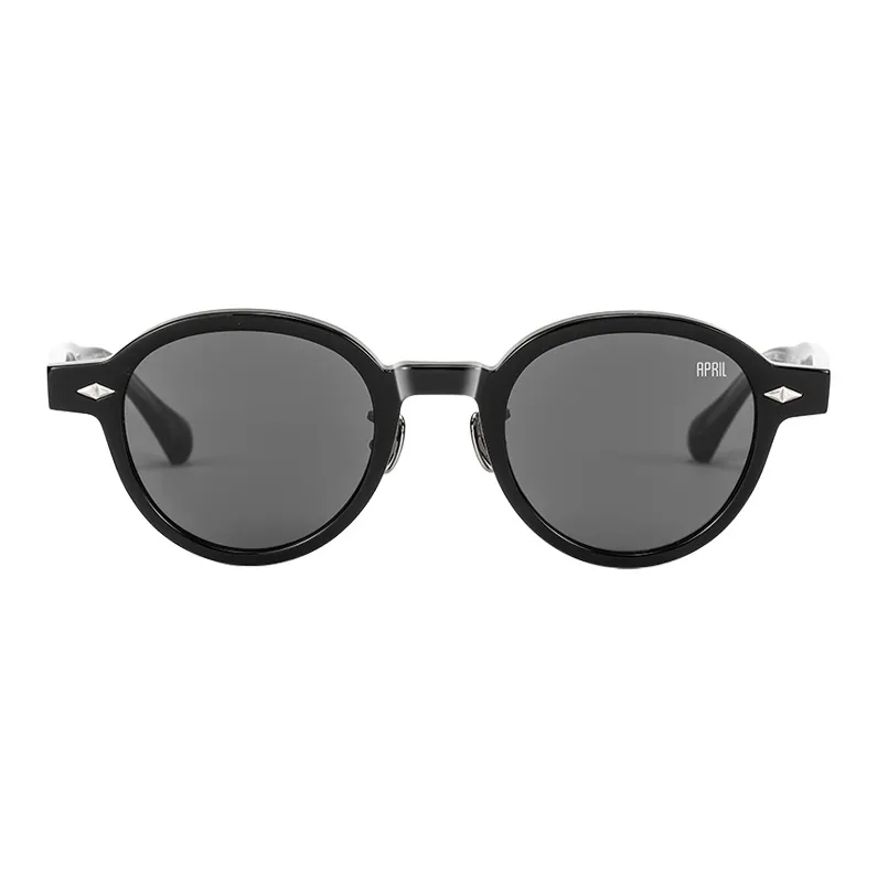 APRIL Plate Frame Round Sunglasses With Polarized Lenses Unisex-4