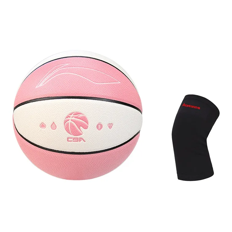 LiNing PU Basketball Pink White Size 7 Training Unisex-15