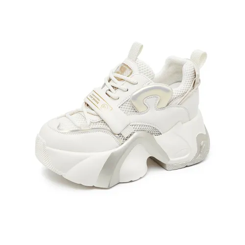 NRDROFFICIAL Cushioning Moisture Wicking Wear Resistant Slip Resistant Low Top Chunky Sneakers Women's
