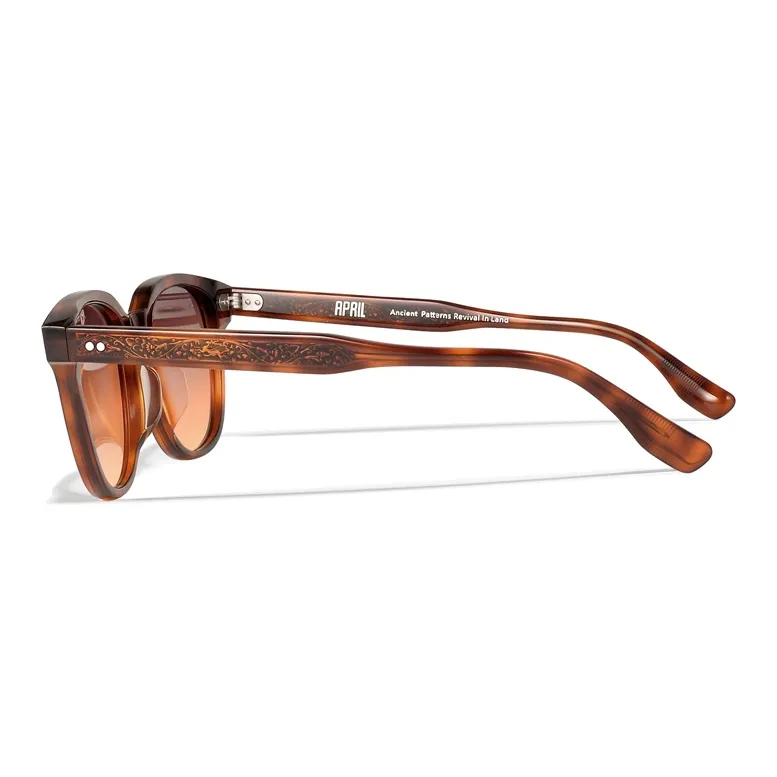 APRIL Plate Frame Round Sunglasses With Polarized Lenses Unisex-8