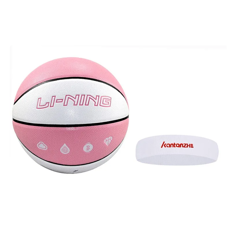 LiNing PU Basketball Pink White Size 7 Training Unisex-16