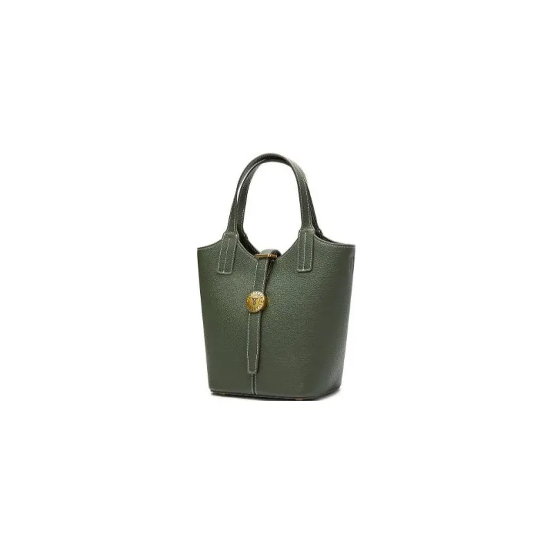 Staccato Cow Leather Bucket Bag, Shoulder Bag, Crossbody Bag, Handbag Medium Size Women's-1