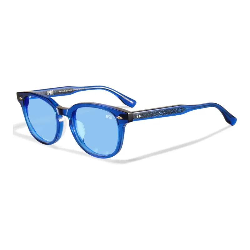APRIL Plate Frame Round Sunglasses With Polarized Lenses Unisex-19