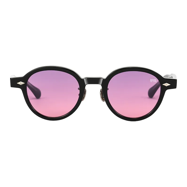 APRIL Plate Frame Round Sunglasses With Polarized Lenses Unisex-51