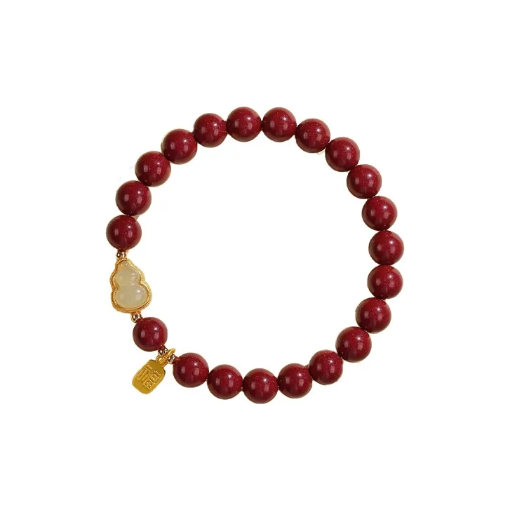Carp Crystals Reconstructed Cinnabar Bracelets Women's-2